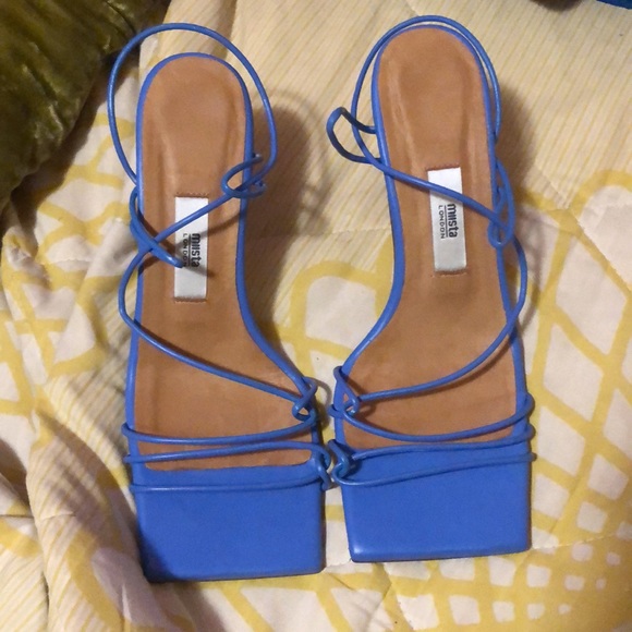 Miista Women's Sally Ocean Blue Square Toe High Heel Sandals - Picture 3 of 6